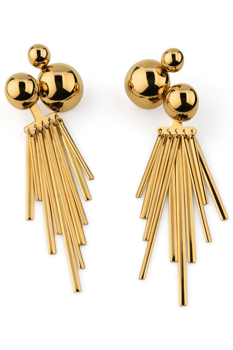 Solar Golden Cluster Earrings - Scandinavian Design Jewelry - Sagen Sweden