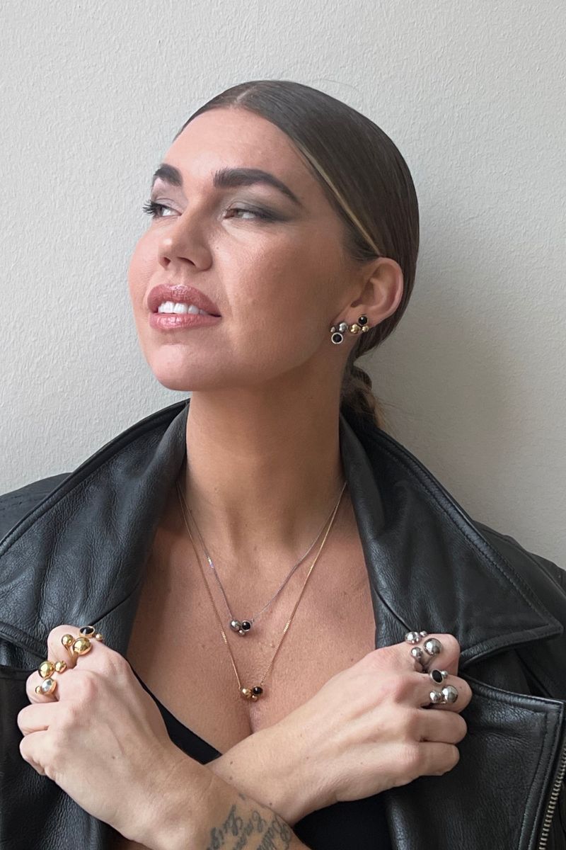 Solar Necklace Crystal Black