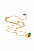 Solar Crystal Golden Emerald Necklace