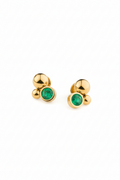 Solar Crystal Golden Emerald Earrings