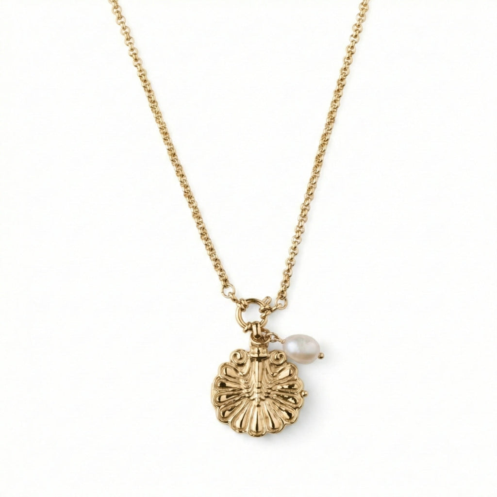 Venus Shell Golden Locket Necklace