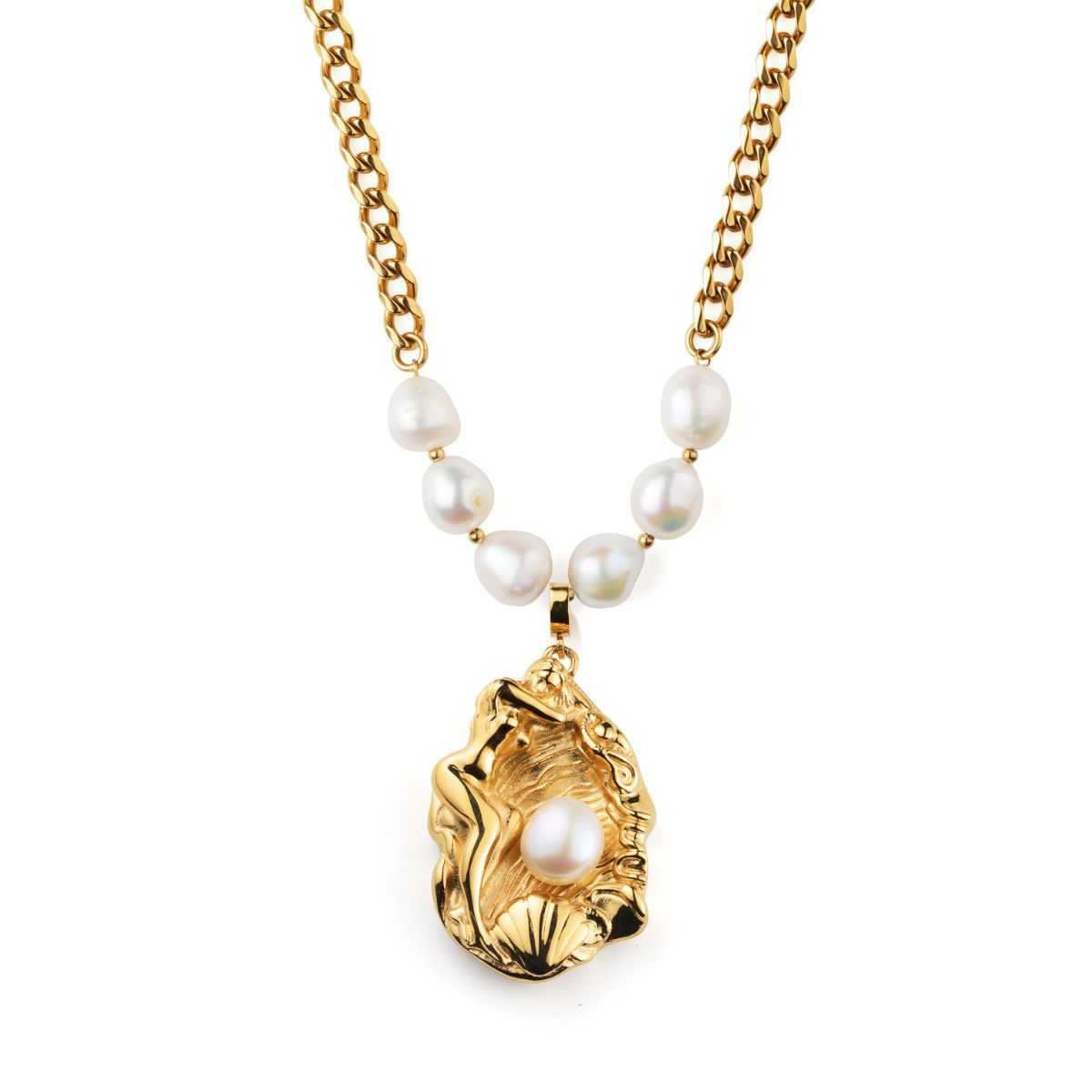La Déesse Golden Pearl Necklace