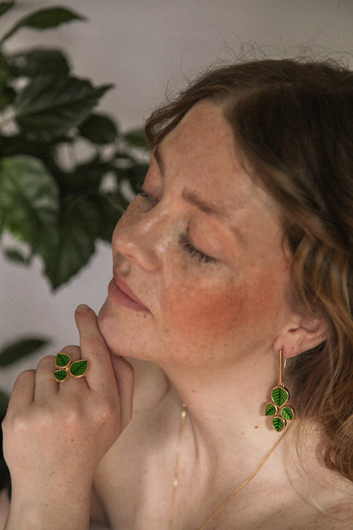 Berså Golden Grönska Earrings