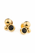 Solar Golden Earrings Crystal Black