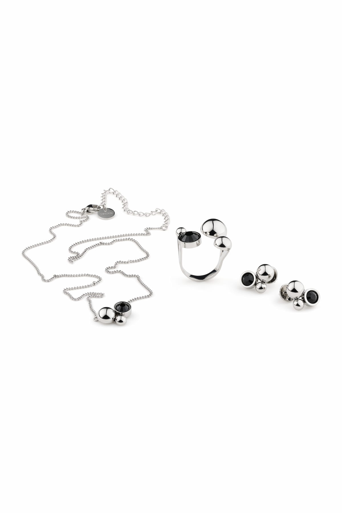 Solar Earrings Crystal Black