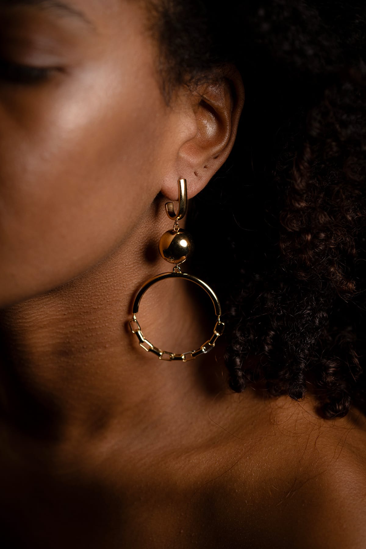 Solar Golden Statement Earrings