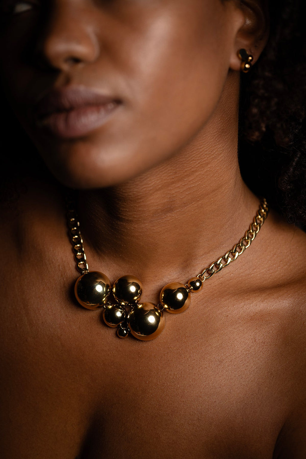 Solar Golden Cluster Necklace