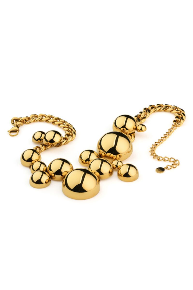 Solar Golden Statement Necklace - Scandinavian Design Jewelry - Sagen Sweden
