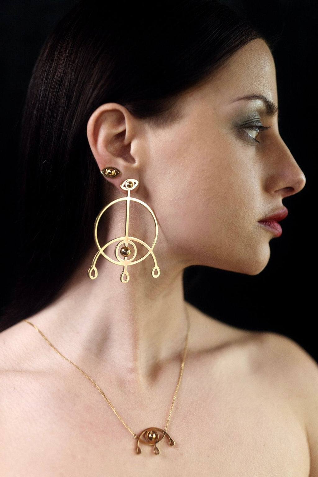 Voyance Duo Golden Earrings