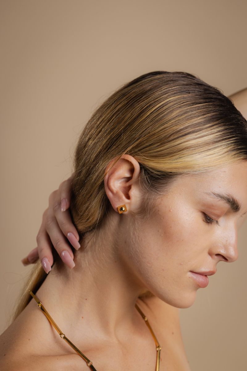Satellite Dome Golden Petite Earrings