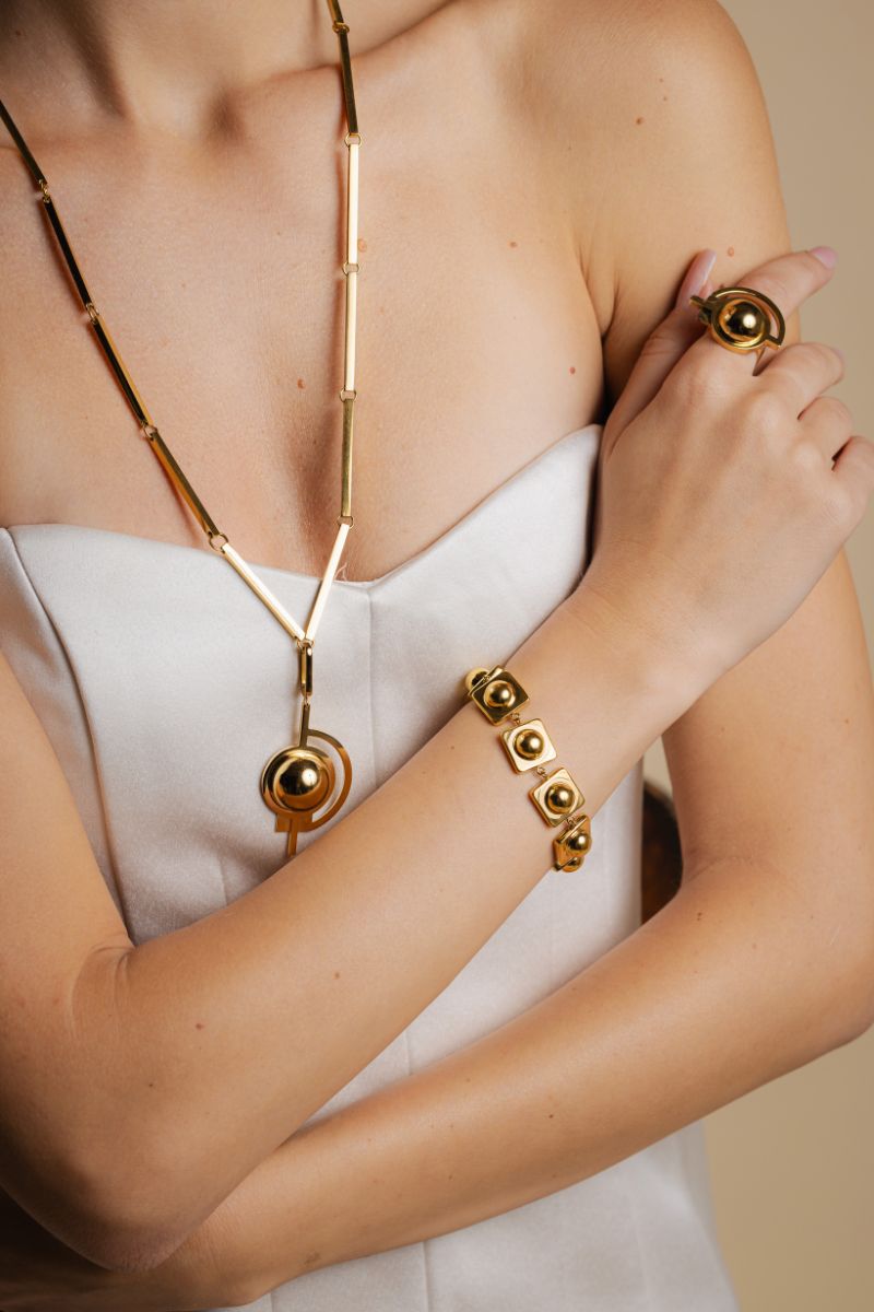 Satellite Dome Golden Necklace