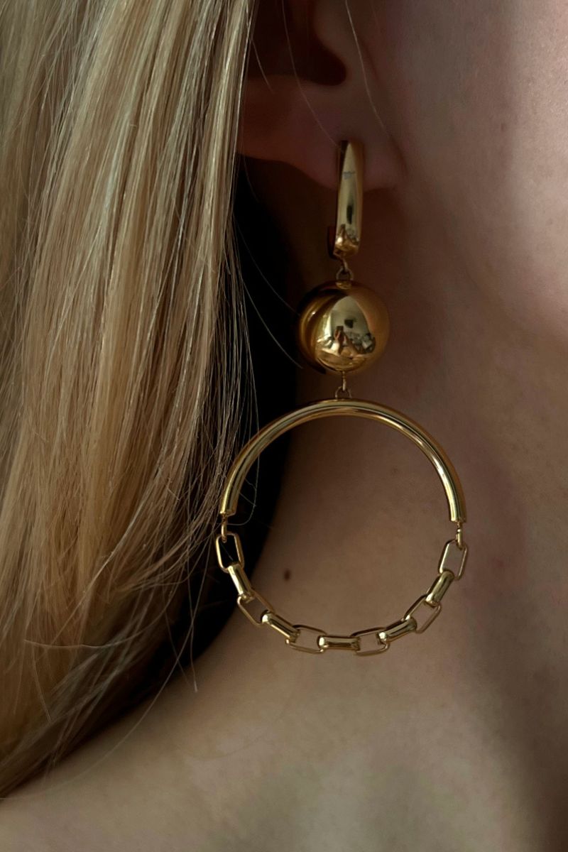 Solar Golden Statement Earrings